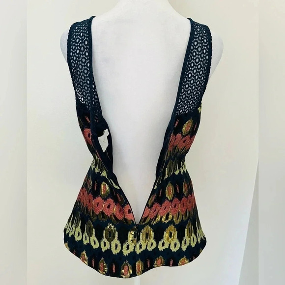 Anthropologie HD in Paris Jacquard Peplum Top sz 6 - Picture 6 of 12